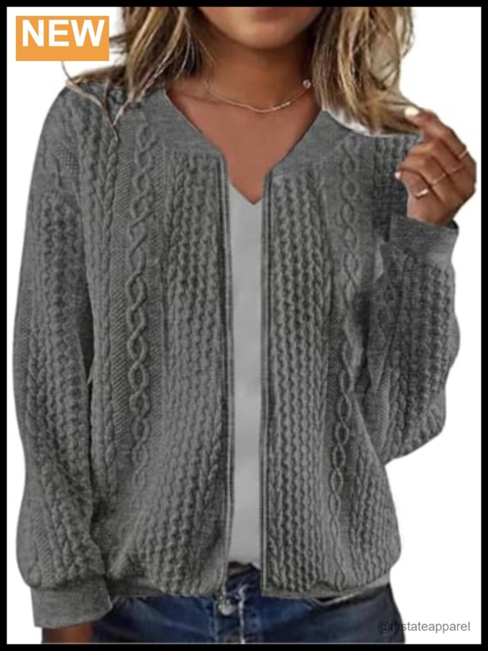 Women's Zip Up Sweatshirt Jacket Stand Collar Casual Coat with Pockets